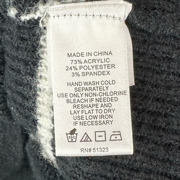 Cece Mock Neck Black and White Stripe Puff Flounce Sleeve Sweater - Picture 7 of 9